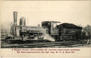 A Magyar Királyi Államvasutak 341. sorozatú tehervonatú mozdonya / Die Güterzuglokomotive der Kgl. Ung. St. E. B. Serie 341. / Hungarian State Railways locomotive, freight train