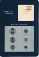 Szingapúr 1981. 1c - 1D (6xklf), "Coin Sets of All Nations" forgalmi szett felbélyegzett bélyeggel kartonlapon T:UNC Singapore 1981. 1 Cent - 1 Dollar (6xdiff) "Coin Sets of All Nations" coin set on cardboard with stamped stamp C:UNC
