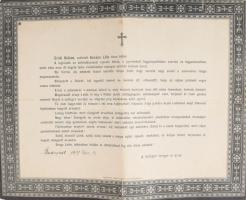 cca 1830-1910 10 db halálozási értesítő, nemesek, özvegyes, stb nagyrészt magyar nyelven