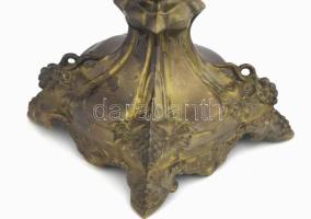 Neobarokk gyertyatartó, szőlőmintákkal díszített fém, Jelzett, 37 cm