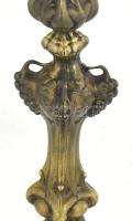 Neobarokk gyertyatartó, szőlőmintákkal díszített fém, Jelzett, 37 cm