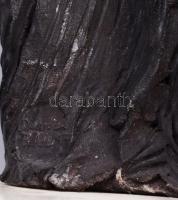 Három grácia. Festett kerámia, márvány talapzaton, jelzett, apró lepattanásokkal, kezeken sérülés, m...