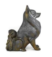 Kutya figura, bronz, 14 cm