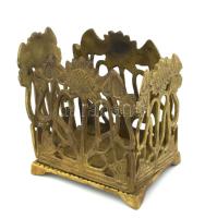 Szecessziós réz tartó edény, elforgatható elemekkel 9x10 cm