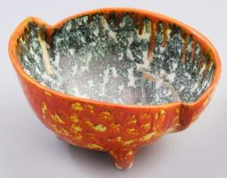 Jelzés nélkül: Narancs kínáló tál. Mázas kerámia, hibátlan 23x18 cm