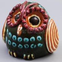 Antalfiné Szente Katalin: Bagoly. Mázas kerámia, talpán apró mázhibával 11x11 cm