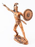 Spártai görög harcos bronzírozott fém szobor, 29 cm