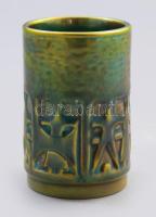 Zsolnay pohár, eozin mázas, jelzett, hibátlan, m:8 cm Terv: Kovács István