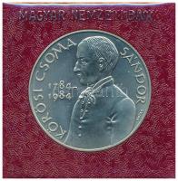 1984. 100Ft alpakka "Kőrösi Csoma Sándor" eredeti műbőr tokban, tanúsítvánnyal T:BU Adamo EM78