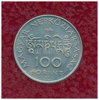 1984. 100Ft alpakka "Kőrösi Csoma Sándor" eredeti műbőr tokban, tanúsítvánnyal T:BU Adamo ...