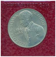 1984. 100Ft alpakka "Kőrösi Csoma Sándor" eredeti műbőr tokban, tanúsítvánnyal T:BU Adamo EM78