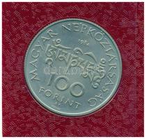 1984. 100Ft alpakka "Kőrösi Csoma Sándor" eredeti műbőr tokban, tanúsítvánnyal T:BU Adamo ...