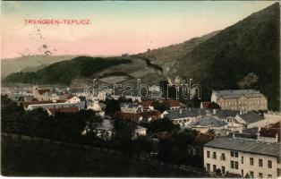 1910 Trencsénteplic, Trencianske Teplice; látkép. Hermann Seibt kiadása 839. (Meissen) / general view, church