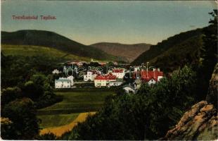 Trencsénteplic, Trencianske Teplice; látkép / general view, church (EK)