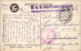 1915 Habitants de Kabarda se reposant. Types de Caucase / Russian folklore from Kabarda + "K.u....