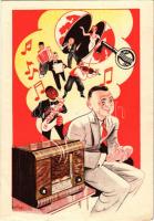 Philips Rádió. Hádinger János cég reklámlapja / Philips radio, Hungarian advertisement + "1939 Gödöllő I. Pax Ting" So. Stpl. (EK)