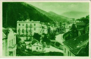 1938 Trencsénteplic-fürdő, Kúpele Trencianske Teplice; látkép, nyaraló, vendéglő. Joza Holas / general view, villa, inn (kis szakadás / small tear)