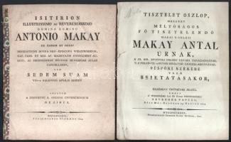 cca 1810-1850 7 db főpapokat dícsőítő beszéd lenyomata Vurum József székesfehérvári, váradi, majd ny...