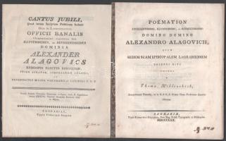 cca 1810-1850 5 db főpapokat dícsőítő beszéd lenyomata Vurum József székesfehérvári, váradi, majd ny...