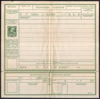 1910 Használatlan díjjegyes táviratlap Mi TB 18