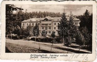 1918 Bártfa, Bártfafürdő, Bártfagyógyfürdő, Bardejovské Kúpele, Bardiov, Bardejov; Széchényi szálloda. Fürdőigazgatóság kiadása / hotel (kopott sarkak / worn corners)