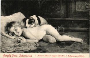 Játszótársak. A "Könyves Kálmán" magyar műkiadó r-t. kiadása, hátoldalon sorsjegy s: Gergely Imre (EB)