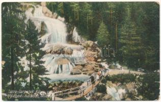1913 Tátra, Magas-Tátra, Vysoké Tatry; Tarpatak, Közép vízesés. Sima P. kiadása. / Kohlbach, Mittlerer Wasserfall / waterfall (ázott / wet damage)