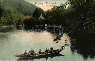 Pozsony, Pressburg, Bratislava; Vaskutacska / Eisenbründl. Kaufmann's Bediene dich allein / lake