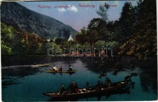 1911 Pozsony, Pressburg, Bratislava; Vaskutacska / Eisenbründl / lake (kopott sarkak / worn corners)