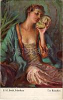 Das Rauschen / Lady art postcard. Neue Photographische Gesellschaft Aktiengesellschaft Nr. 231. s: F...