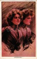 1908 "Anticipating" Lady art postcard. Reinthal &amp; Newman s: Philip Boileau (EB)