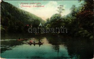 1910 Pozsony, Pressburg, Bratislava; Vaskutacska / Eisenbrünnel / lake (EK)
