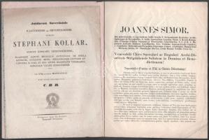 cca 1810-1850 6 db főpapokat dicsőítő beszéd lenyomata: Kollár István (1764?1844) kanonok, püspök, nagyprépost; Simor János hercegprímás Szabó Pál bar megyei püspök, rector Ambrosius Károly esztergomi püspök, Jordánszky Sándor szászvári apát 2 déle