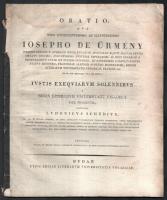 Schedius Lajos: Oratio qua? Josepho de Ürmény? Buda, Typ. Univ., 1825. 41p.