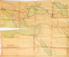 Feodor Curdts: Karte des türkischen Kriegsshauplatzes Herm. Nicolai, Erfurt. 110x90 cm Szakadásokkal / With tears