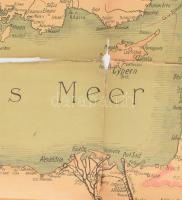 Feodor Curdts: Karte des türkischen Kriegsshauplatzes Herm. Nicolai, Erfurt. 110x90 cm Szakadásokkal...