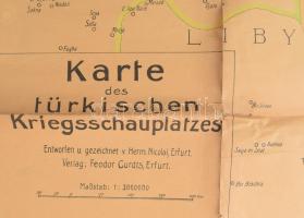 Feodor Curdts: Karte des türkischen Kriegsshauplatzes Herm. Nicolai, Erfurt. 110x90 cm Szakadásokkal...