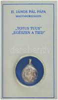 1991. "II. János Pál pápa Magyarországon" kétoldalas Ag emlékérem füllel, előlapján 2db ru...