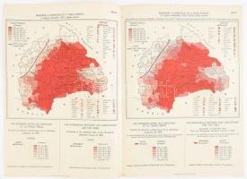 cca 1920 Románok Erdélyben és a Tisza mentén 6 db néprajzi térkép a trianoni békeszerződés elleni ér...