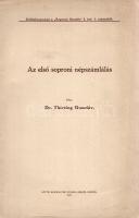 Thirring Gusztáv:  Az első soproni népszámlálás. Sopron, 1937. Röttig-Romwalter nyomda bérlői. 13 + [1] p. Egyetlen kötetkiadás. Thirring Gusztáv (1861-1941) földrajztudós, statisztikus, demográfus, turisztikai és soproni helytörténeti író rövid munkája az első országos népszámlálás soproni történetét tekinti át. II. József 1784-ben - mivel korábbi adatok nem álltak rendelkezésére - az adó- és újonckivetés pontosítása végett országos népszámlálást rendelt el, tanulmányunk ennek az évekig elhúzódó folyamatnak nem teljesen konfliktusmentes, soproni mikrotörténetét taglalja. (Különlenyomat a "Soproni Szemle" I. évfolyam 1. számából.) Fűzve, kiadói borítóban. Jó példány.