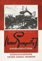 1963 Nemes Lampérth József emlékkiállítása, István Király Múzeum, Székesfehérvár, plakát, ofszet, papír, megjelent 300 példányban, Plakát- és Címkenyomda, hajtásnyomokkal, 59,5x46,5 cm