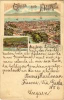 1899 (Vorläufer) Fiume, Rijeka; K.u.k. Kriegsmarine Marine Akademia. Marco Oberdorfer Art Nouveau litho (fl)