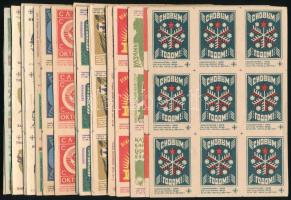 Szovjet gyufacímke ívek, összesen 35 db