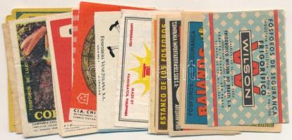 Dél-amerikai gyufacímkék (Peru, Argentína, Chile), összesen 25 db