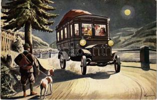 K.k. Automobilpost. Postbeamtenverein s: Krüzner + "Postdienst Alt und Neu Wien 1. 1953" So. Stpl