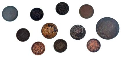 1781-1891. 11xklf Habsburg Cu krajcártétel T:VF-VG