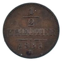 1851B 1/2kr Cu T:XF kis patina Adamo M2