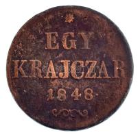 1848. 1kr Cu T:VF,F patina Adamo B1.1