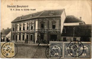 1911 Bonyhád, M. kir. posta és távirda hivatal. Hoffer József kiadása W.L. Bp., TCV card (EK)