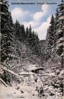 1940 Felsővisó, Viseu de Sus (Máramaros); Suliguli télen / Winter Karpathen + "1940 Máramarossziget visszatért" So. Stpl